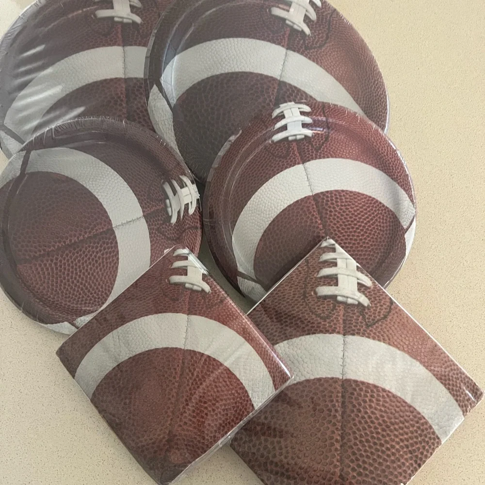 Super Bowl Football Party Plates and Napkins Set